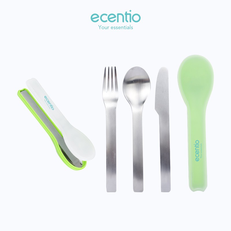 

Ecentio 3Pcs Stainless Steel Set Alat Makan Sendok Garpu Knifezer/Spoon Fork Cutlery Set Sendok