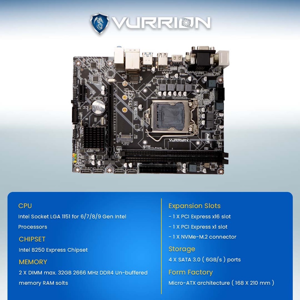 MAINBOARD / MOTHERBOARD / MOBO - VURRION MOBO DURAVEL H110M4-GEN