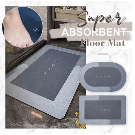 Keset DIATOMITE karpet kaki kamar mandi serap air anti slip bau dapur foam anti licin