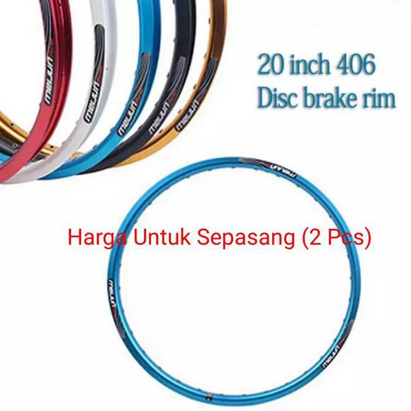 Meijun Rims 20 inch 406 Disc Brake 32 Hole - Rims Sepeda Lipat - Rim Sepeda Lipat Harga Sepasang 2