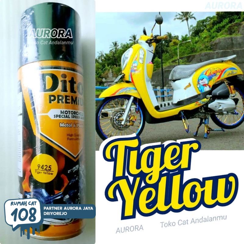 

DITON PREMIUM TIGER YELLOW 9425 pilok pilox pylox cat semprot motor mobil sepeda