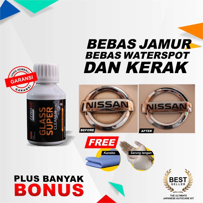 Pembersih Jamur Kaca dan Kerak Mobil ZERONE GLASS SUPER CLEANER 100ML