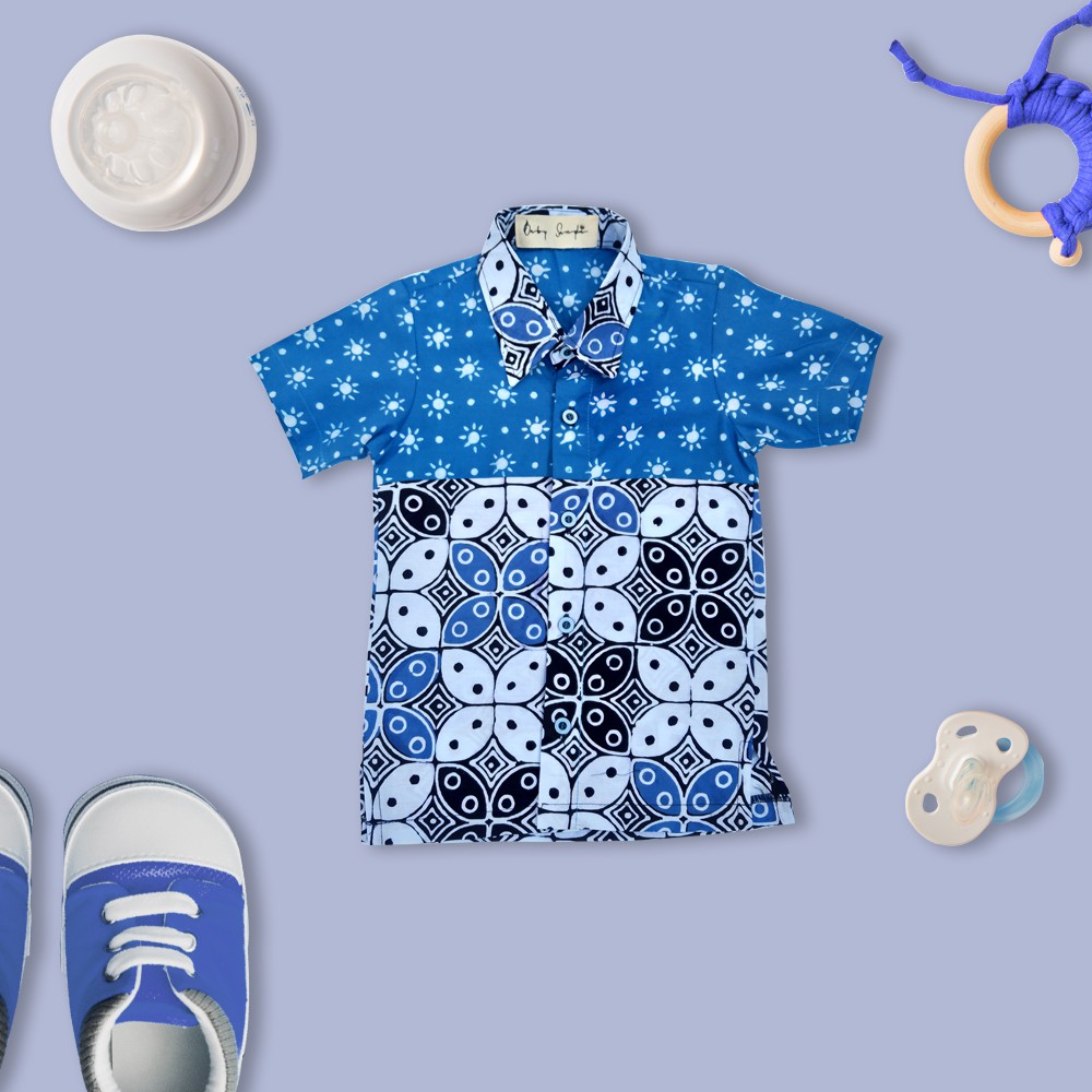 Kemeja Anak Batik Kombinasi