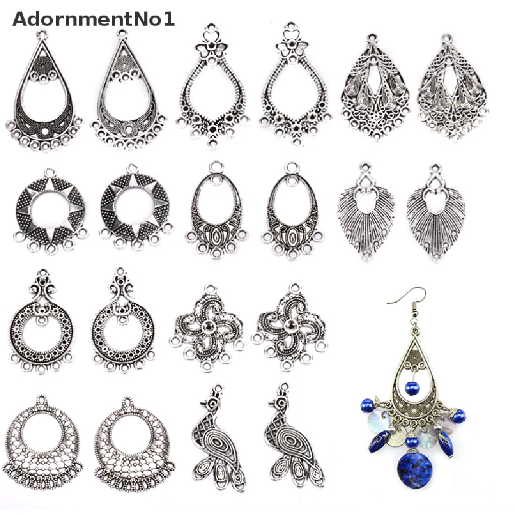 (AdornmentNo1) 20pcs / Set Liontin Bentuk Campur Gaya Vintage Warna Silver Untuk DIY Perhiasan