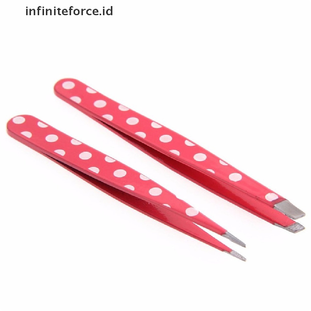 Infiniteforce.id 2pcs / Set Pensil Alis Motif Leopard Bahan Stainless Steel Untuk Makeup / Kosmetik Wanita