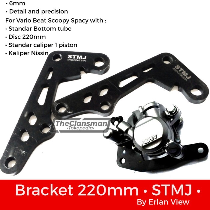 Braket Bracket Breket Cakram Kaliper 220mm STMJ Vario Beat Scoopy