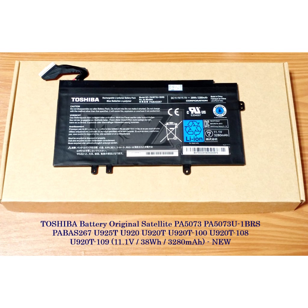 TOSHIBA Battery Original Satellite PA5073U-1BRS PABAS267 U925T U920 U920T U920T-100 U920T-108 - NEW