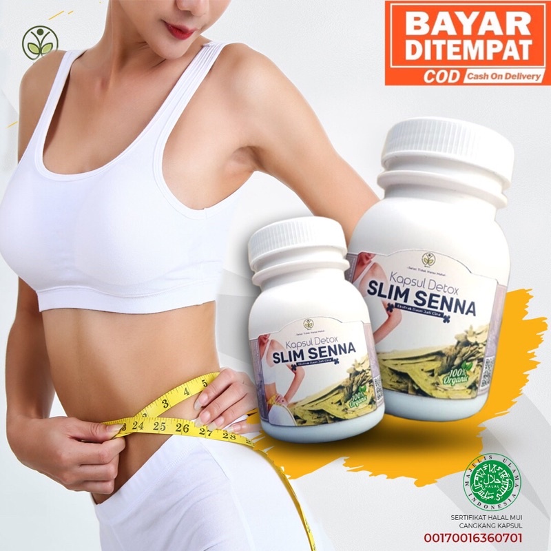 Slim Senna Suplemen Kapsul Daun Jati Cina Original Obat Langsing Penurun Berat Badan Pelangsing Herb