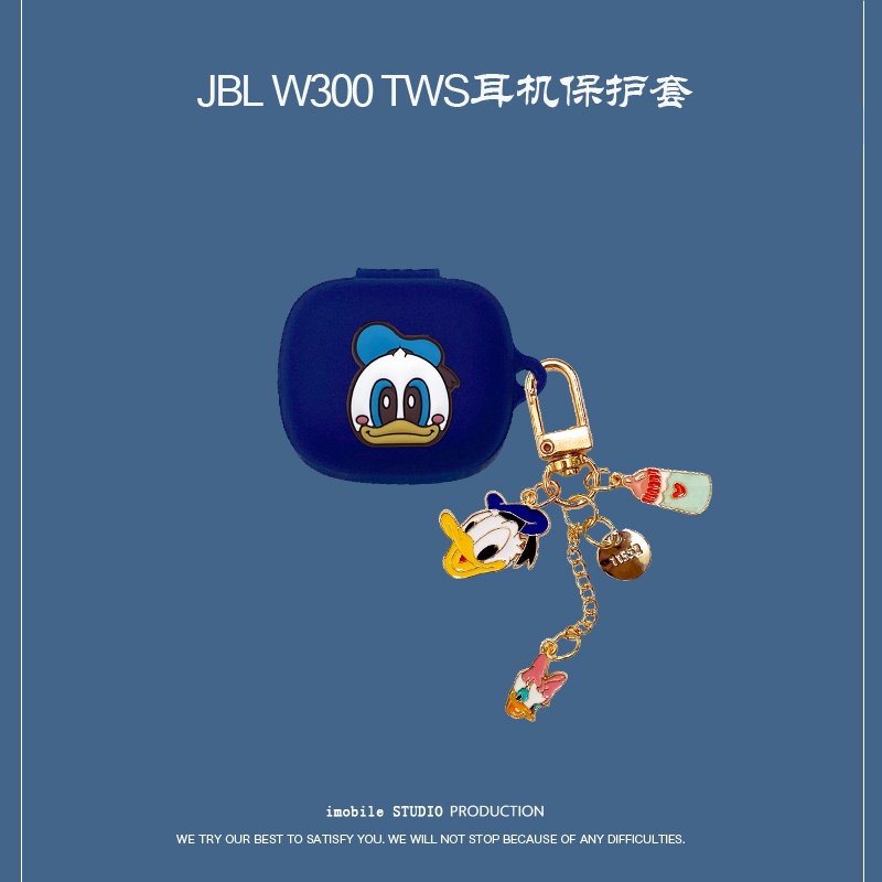 Case Pelindung headset wireless bluetooth Motif Donald Duck Untuk JBL W300TWS