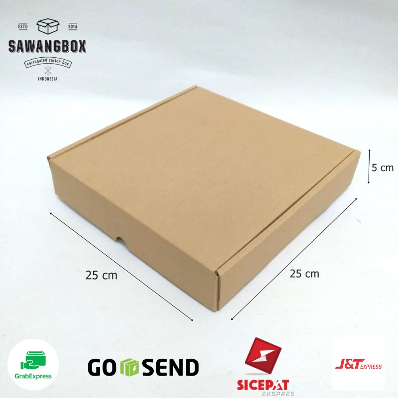 Karton Box 25x25x5 Kotak Kardus Model Pizza Untuk Packaging Baju Kaos Kemeja I Sawangbox Shopee Indonesia