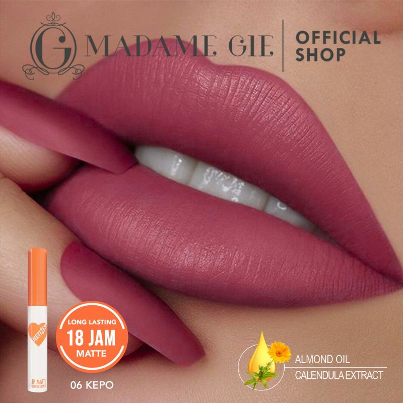 COD Madame Gie Lip Matte - Make Up Lipstick | Lip Cream warna pigmanted Tahan 12 jam LIPSTIK