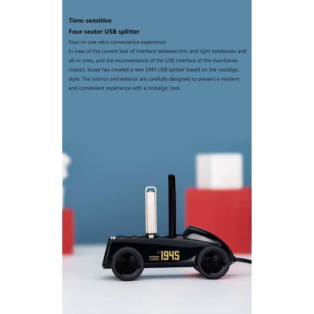 XIAOMI BCASE USB 2.0 Splitter 4 Port - Vintage Car Model - DSHJ-B-1903