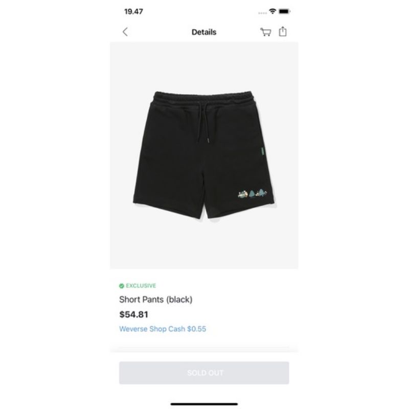 Short Black BTS InTheSoop (dipake Jimin)