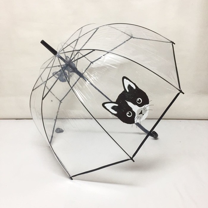 LART - Payung tongkat transparan mangkok anjing kucing - 75002