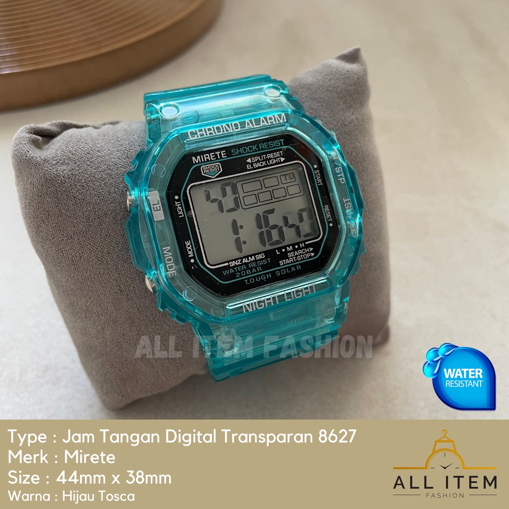 COD✅ Jam Tangan Digital Transparan Square Mirete 8627 / Sport Watch / Jam Fashion / Jam Persegi Model Korea