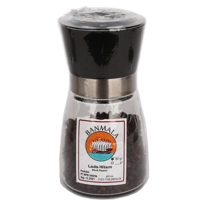 

Lada Hitam dengan gilingan black Pepper with Mill 80g Banmala Spices