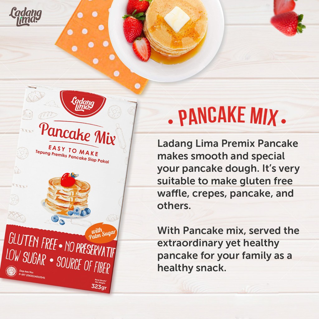 Ladang Lima Pancake Mix with Cranberry 220 gram / Tepung Premix Pancake Gluten FREE