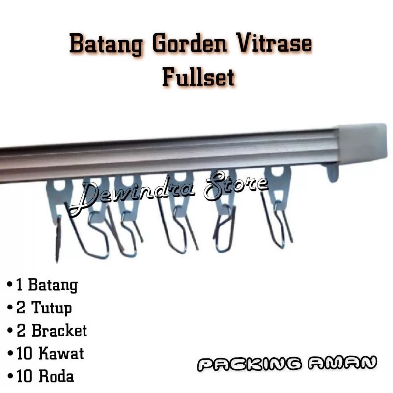 Batang Gorden Kotak Vitrase Full Set