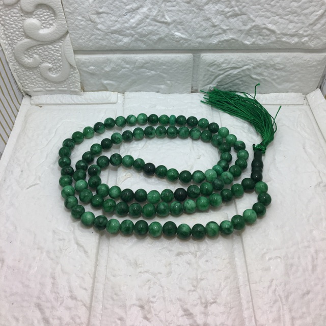 tasbih giok hijau asli