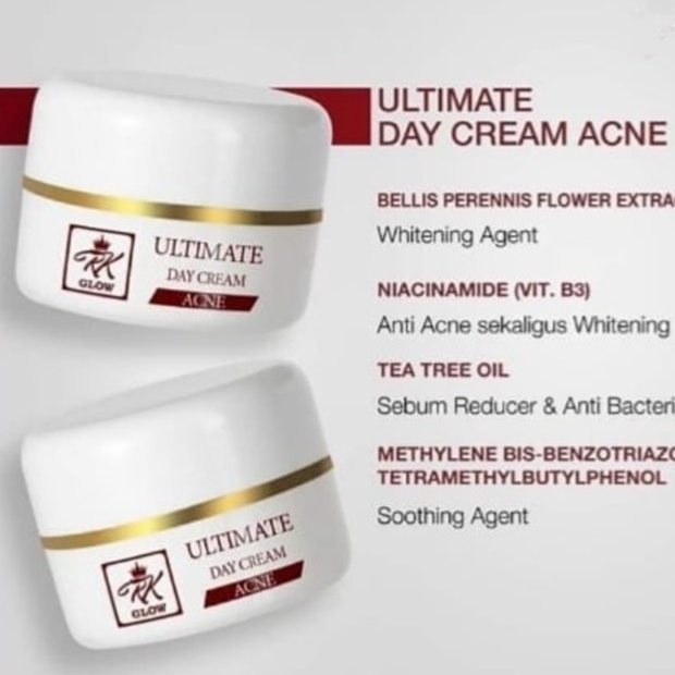 PAKET 2IN1 DAY+NIGHT CREAM RK GLOW ACNE / BPOM / ORIGINAL / HALAL / AMAN BUSUI / PERAWATAN JERAWAT