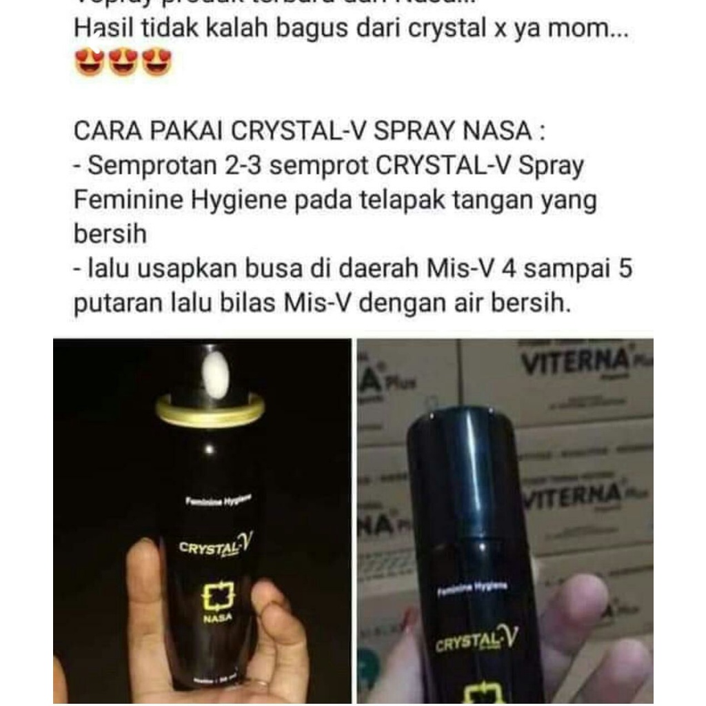 Crystal V Spray Feminine Hygiene Asli NASA - Mengatasi Masalah Kewanitaan Serta Merawat Kebersihan Original