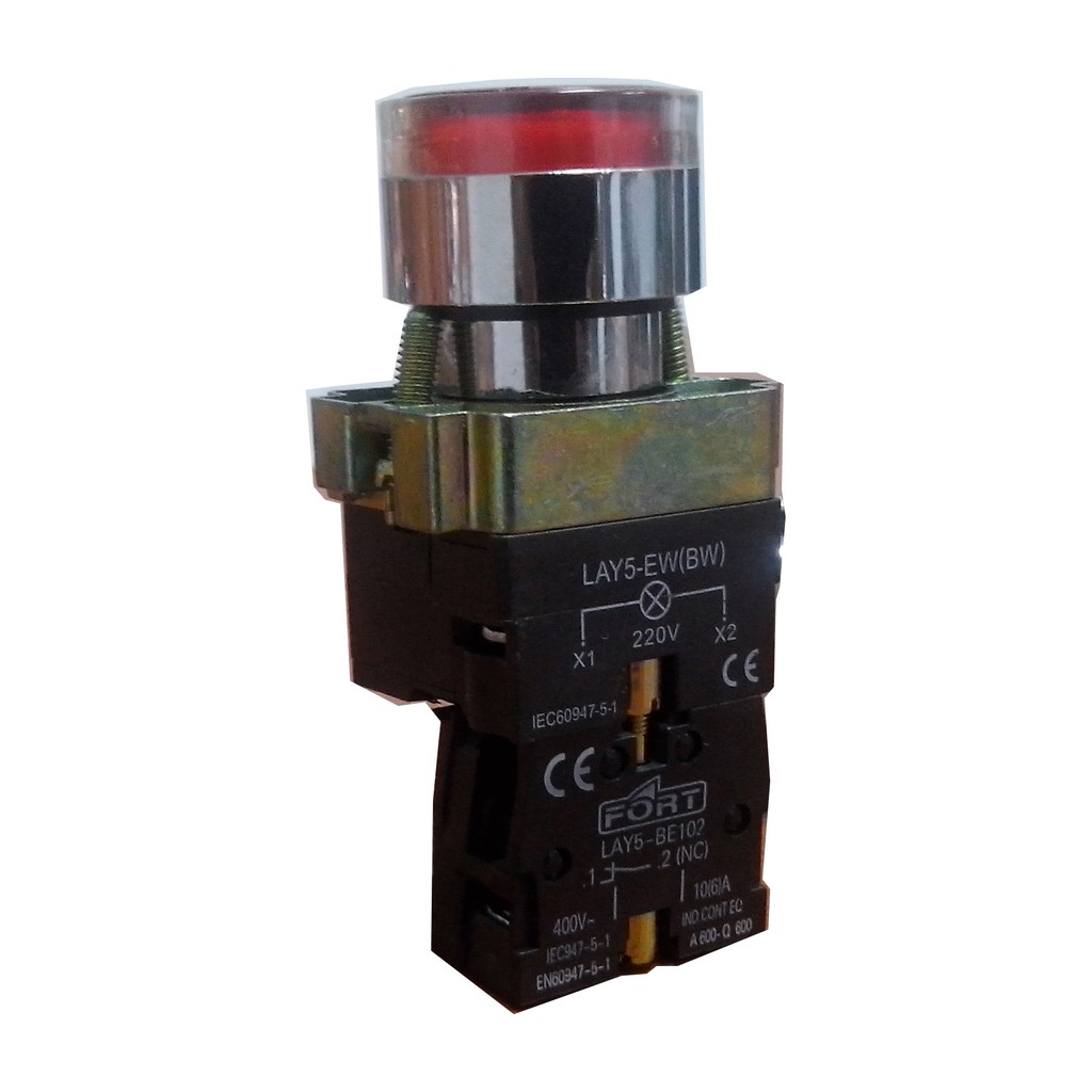 Iluminated Push Button with NEON LAY5-BW3361/BW3461/BW3561 Fort