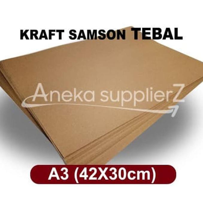 

Kertas Karton Samson Kraft Coklat tebal 280 gsm - A3(42x30cm)