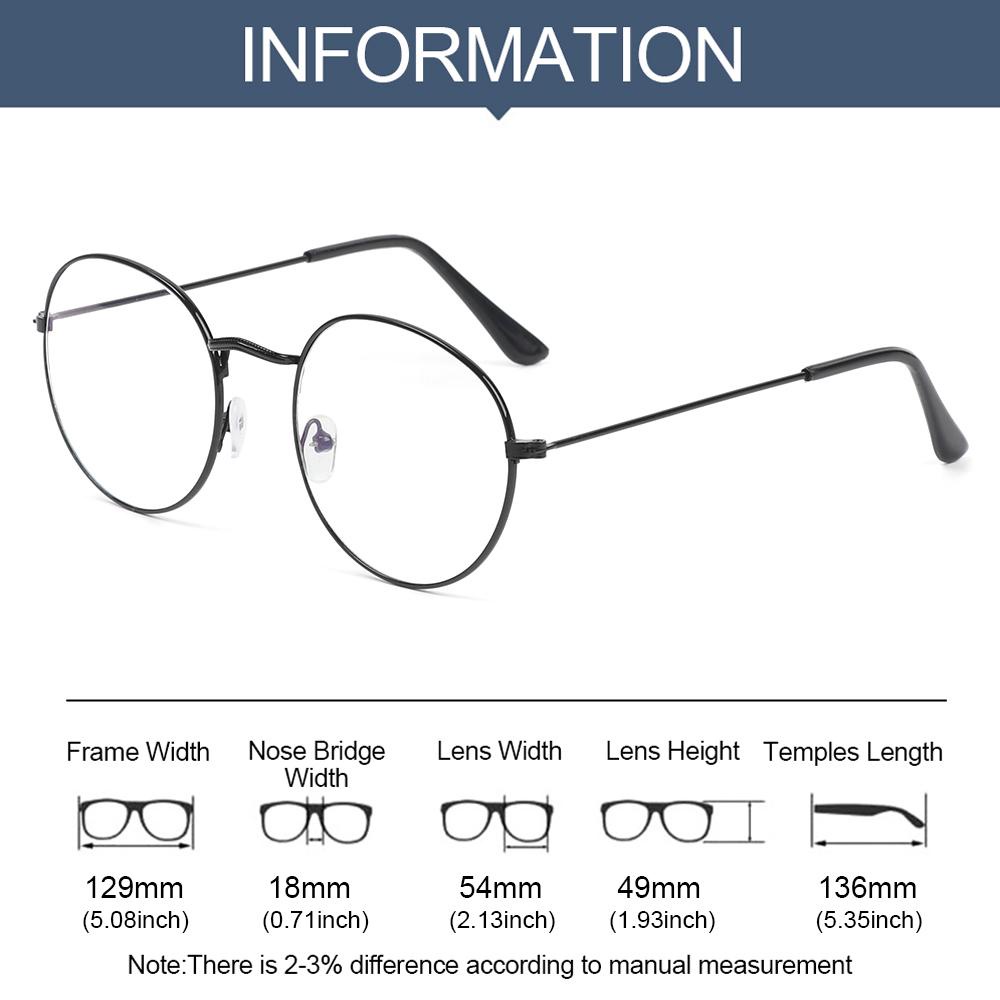 Suyo Kacamata Logam Komputer Portable Bulat Ultra Ringan Frame