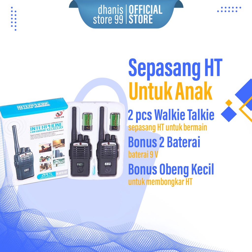 Permainan Walkie Talkie 2 PCS HT Anak Flyrose Kids Mainan Alat Komunikasi Walki Talki Mini