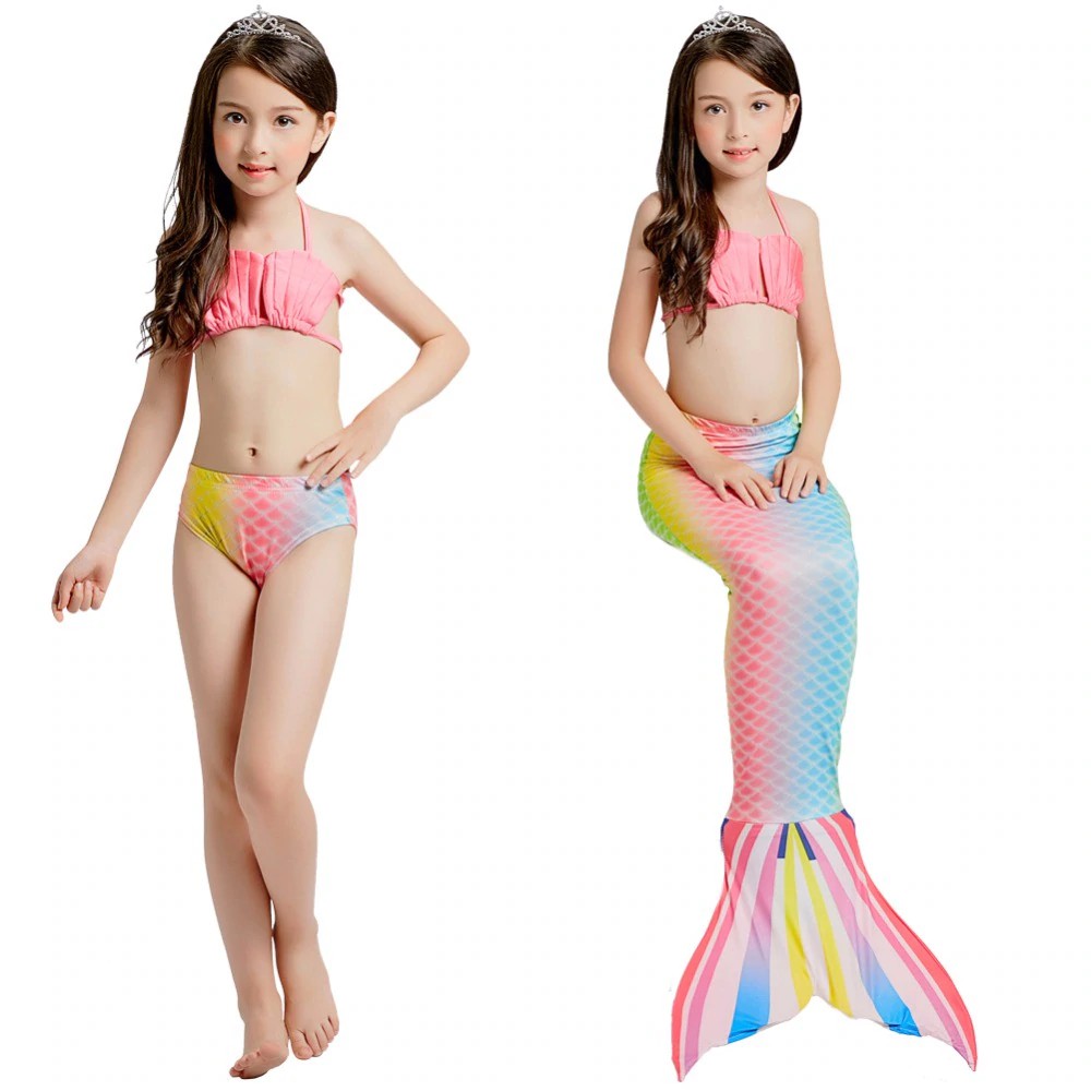 INDORETAIL | Fashion Bayi & Anak | Kostum Anak 3 pcs 2018 Anak Little Mermaid Ekor untuk Berenang