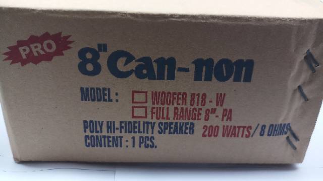 Speaker 8in Cannon 818W woofer