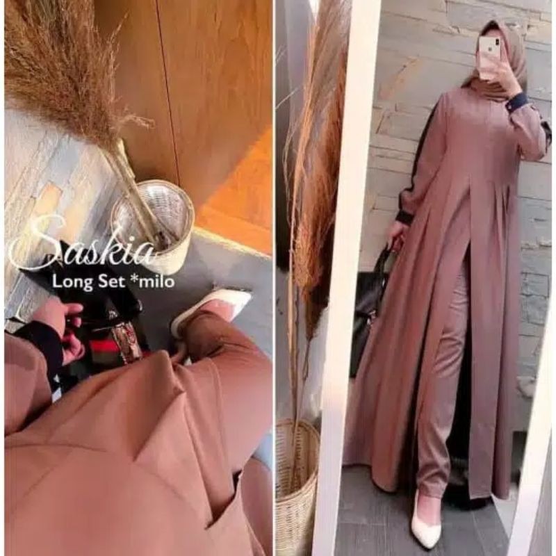 Saskia long set pakaian wanita fashion muslim