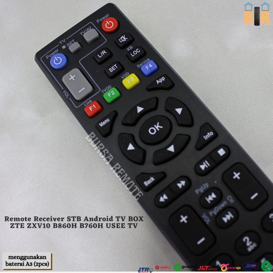 Remot / Remote Receiver STB Android TV BOX ZTE ZXV10 B860H B760H Indi MNC PLAY Speedy TV ZTE HITAM / ecer dan grosir