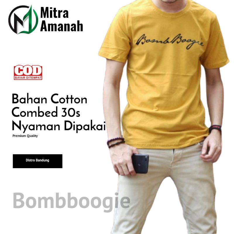 BAJU KAOS TSHIRT T-SHIRT DISTRO FASHION PRIA COWOK LAKI-LAKI DEWASA BOMBBOOGIE BANDUNG PREMIUM BRAND