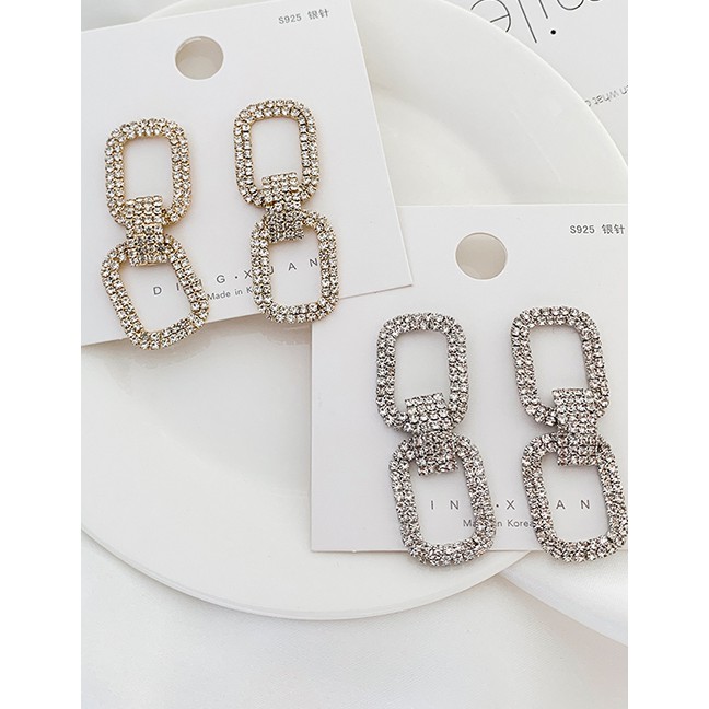 LRC Anting Tusuk Fashion Fully Drilled Geometric Earrings F65058