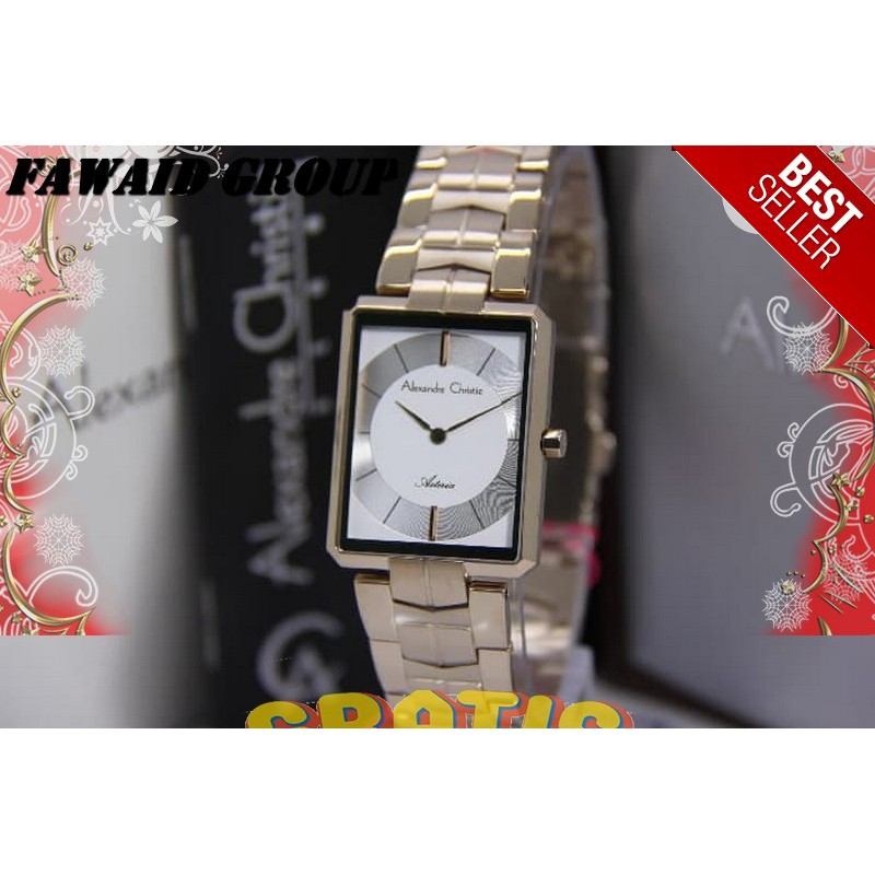 BEST SELLER JAM TANGAN WANITA ALEXANDRE CHRISTIE AC 8551 WANITA ASTERIA SOFT ROSEGOLD WHITE ORIGINAL