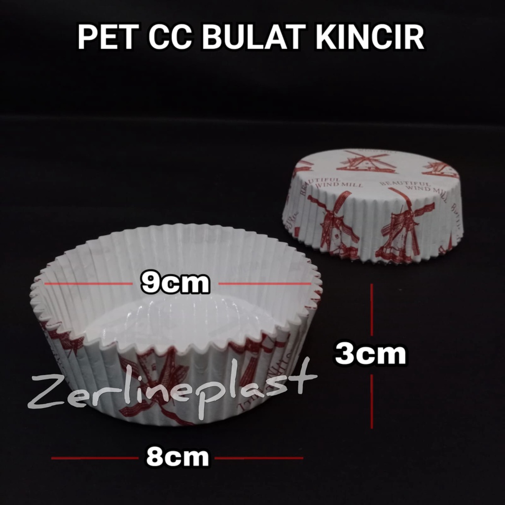 Pet CC BULAT / Cup Alas Roti Kue Bolu Laminasi Anti Lengket @200PCS