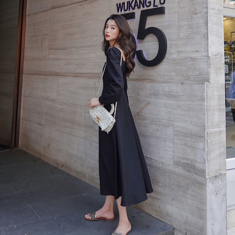 Korea Dress Vintage Long Sleeves Maxi Dress Import Party Dress-5