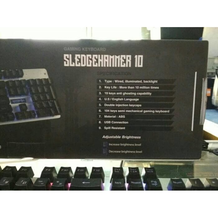 Imperion Sledgehammer 10 - Full Size Rainbow Gaming Keyboard - Hitam