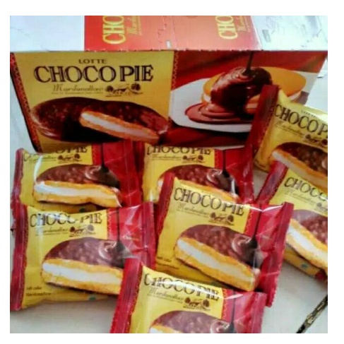 LOTTE CHOCO PIE MARSHMALLOW BOX / 1 PACK ISI 12 pcs / 28gr