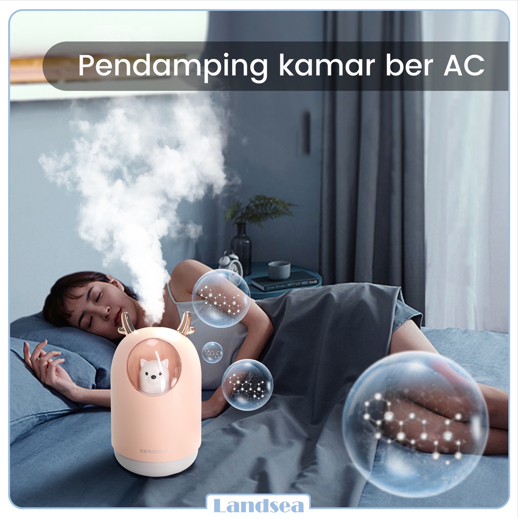 Landsea Humidifier Air 300ml Diffuser Aroma - Pelembab Udara - Terapkan ke Essential oil-3