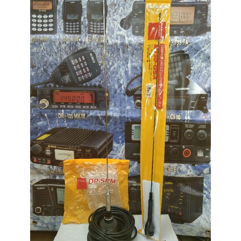 paket Antena radio mobil vhf bracket mahnit dan antena m150