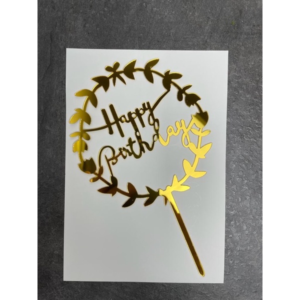 

Gold Acrylic Happy Birthday