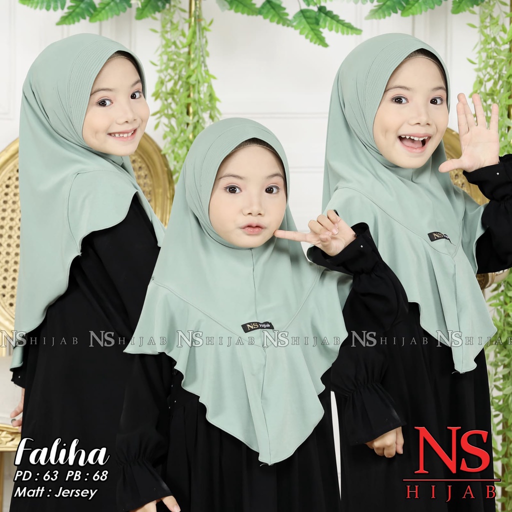 AmberlyHijab Merak Faliha Hijab Instan Anak Bahan Jersey Super