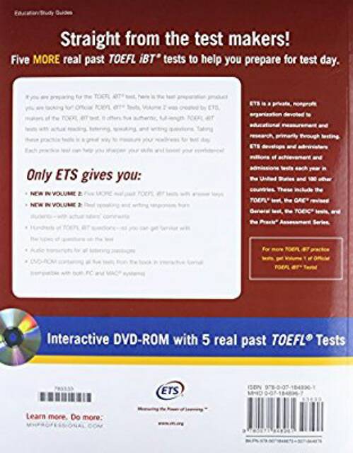 Buku Official Toefl Ibt Tests Volume 2 With Cd Shopee Indonesia