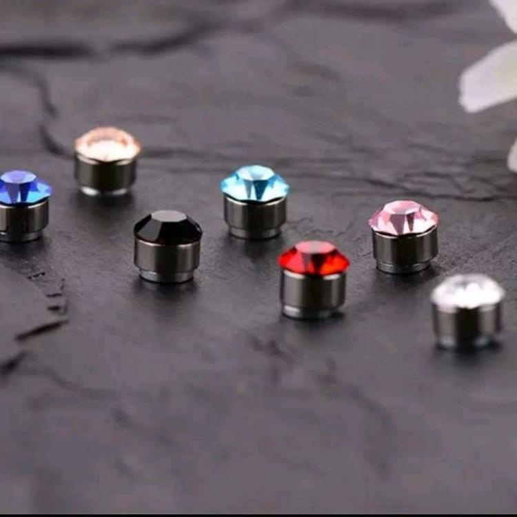 ➳Best Seller✧➳ Anting Magnet Permata - Anting Magnet Permata Berlian Telinga Pria Dan Wanita Tanpan 