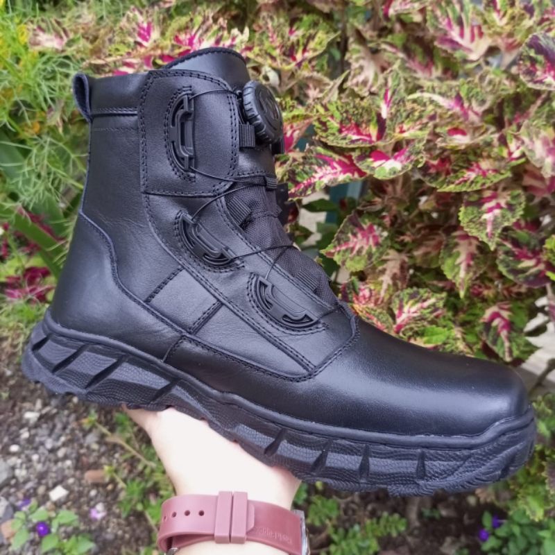 Sepatu Pdl Tali Putar Lantas Midtrex Kulit Sapi Asli Berkualitas Merk Mr.Master Sepatu Pdl Tni Polri Security Satpam
