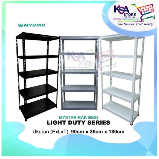 Mystar Rak Besi (Boltless) 350 mm x 900 mm x 1800 mm - 5 LEVELS