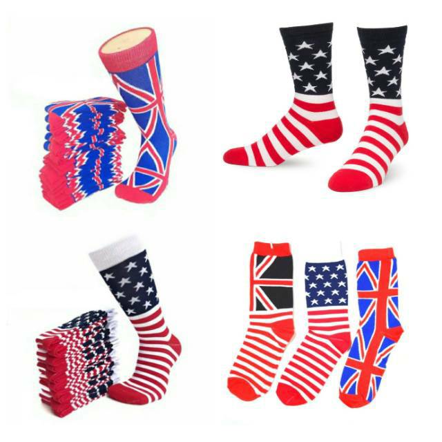  Kaos  Kaki  BENDERA England  Amerika USA Inggris AS Fashion 