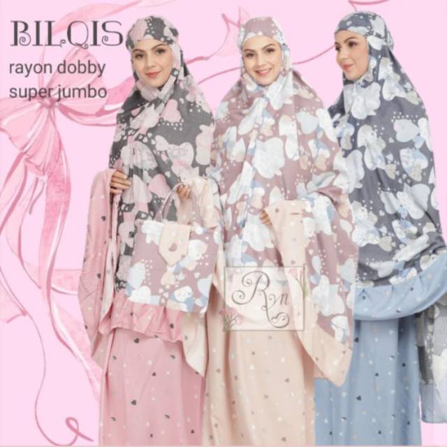 Mukena rhayanh rayon dobby super jumbo bilqis
